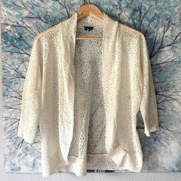 Floral Lace 3/4 Sleeve Cardigan - Picture 1 of 5